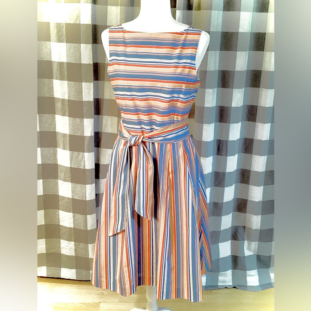 L.L. Bean - Bean Signature Vibrant Striped Midi Dress - Picture 3 of 9